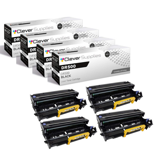 Compatible Brother DR500 (DR500) Toner Cartridge Black 4 Pack