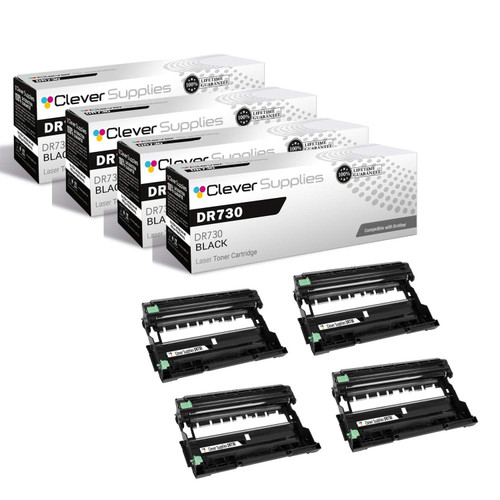 Compatible Brother DR730 (DR730) Toner Cartridge Black 4 Pack