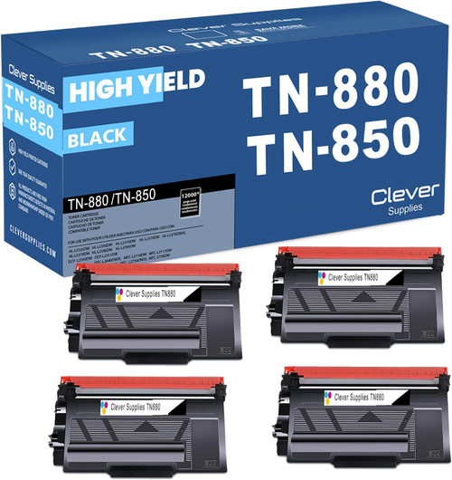 Compatible Brother TN880 Toner Cartridge Black 4 Pack