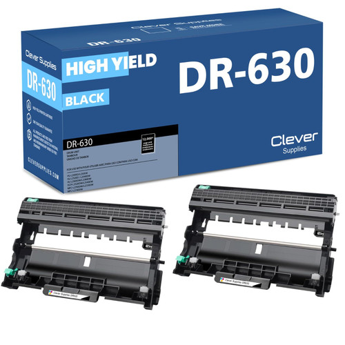 Compatible Brother DR630 Toner Cartridge Black 2 Pack