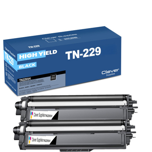 Compatible Brother TN229 (TN229BK) Toner Cartridge Black 2 Pack
