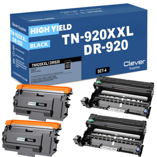 Compatible Brother TN920XXL-DR920 Black 2 Drum and 2 Toner Set