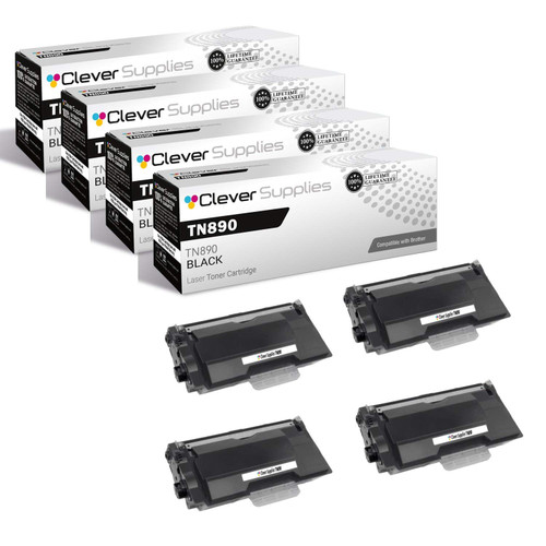 Compatible Brother TN890 (TN890) Toner Cartridge Black 4 Pack