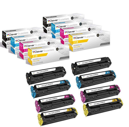 Compatible Canon 118 (2662B001AA 2661B001AA 2659B001AA 2660B001AA) Toner Cartridge 8 Color Set