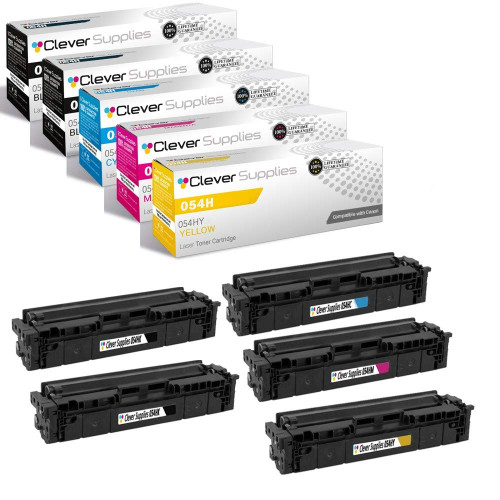 Compatible Canon 054H (054HK, 054HC, 054HM, 054HY) Toner Cartridge 5 Color Set