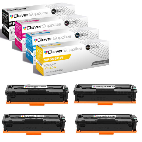 Compatible Canon MF655CW (5102C001, 5101C001, 5100C001, 5099C001) Toner Cartridge 4 Color Set