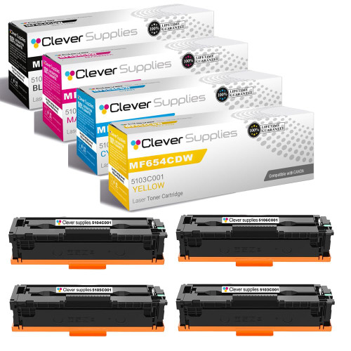 Compatible Canon MF654CDW (5106C001, 5105C001, 5104C001, 5103C001) Toner Cartridge 4 Color Set