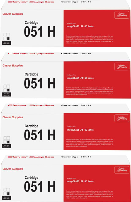 Compatible Canon 051H Toner Cartridge Black 4 Pack