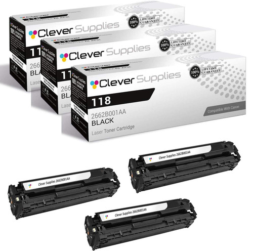 Compatible Canon 118 (2662B001AA) Toner Cartridge Black 3 Pack