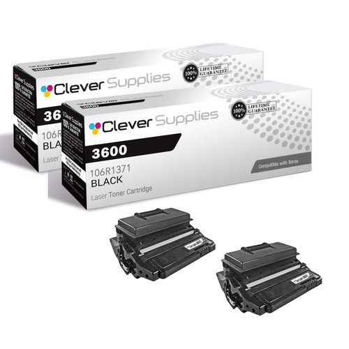 Compatible Xerox 3600 (106R1371) Toner Cartridge Black 2 Pack