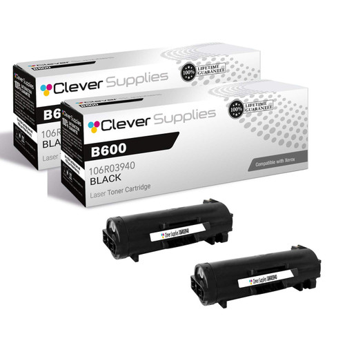 Compatible Xerox B600 (106R03940) Toner Cartridge Black 2 Pack