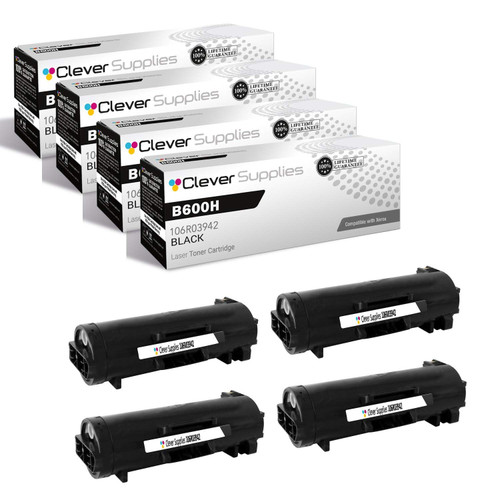 Compatible Xerox B600H (106R03942) Toner Cartridge Black 4 Pack