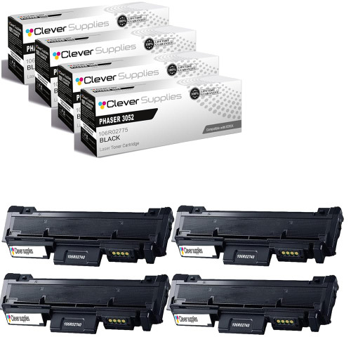 Compatible Xerox 3052 (106R02777 106R02775) Toner Cartridge Black 4 Pack