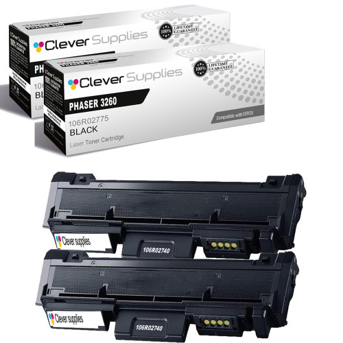 Compatible Xerox 3260 (106R02777 106R02775) Toner Cartridge Black 2 Pack