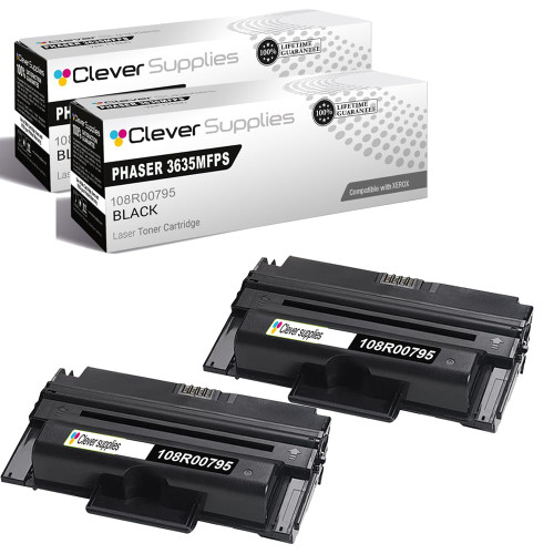 Compatible Xerox 3635MFPS (108R00795) Toner Cartridge Black 2 Pack