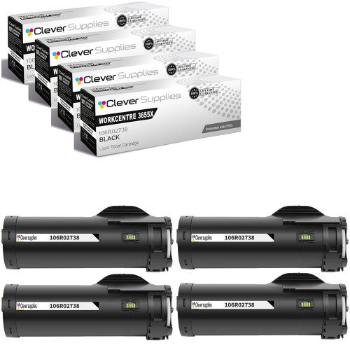 Compatible Xerox 3655X (106R02738) Toner Cartridge Black 4 Pack