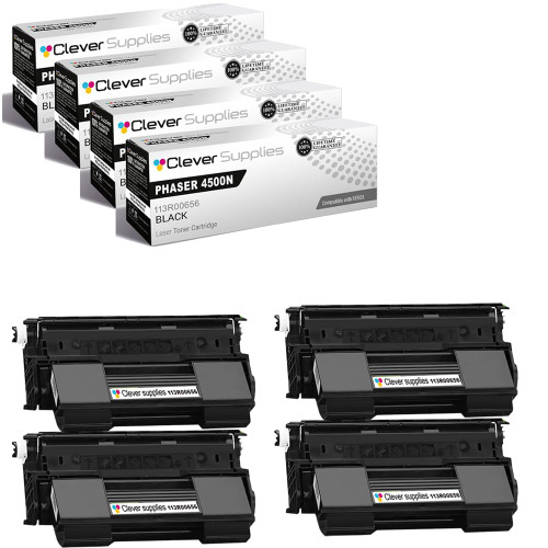 Compatible Xerox 4500N (113R00656) Toner Cartridge Black 4 Pack