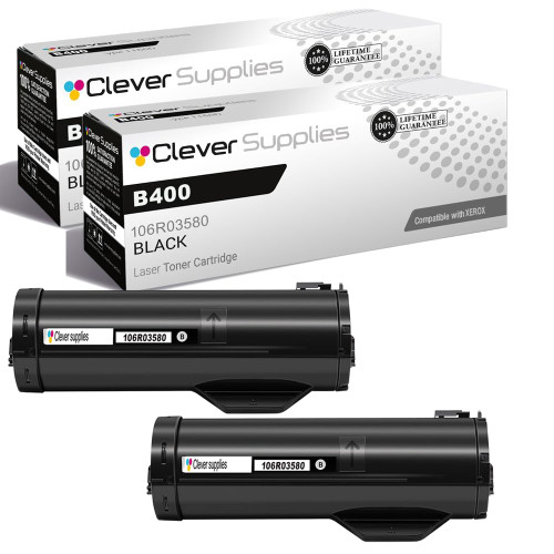 Compatible Xerox B400 (106R03580) Toner Cartridge Black 2 Pack