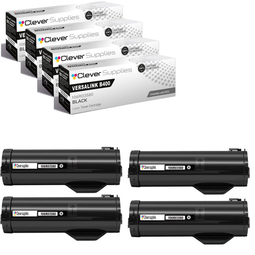 Compatible Xerox B400 (106R03580) Toner Cartridge Black 4 Pack