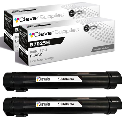 Compatible Xerox B7025H (106R03394) Toner Cartridge Black 2 Pack