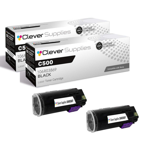 Compatible Xerox C500 (106R03869) Toner Cartridge Black 2 Pack