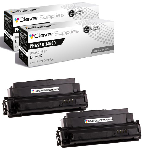 Compatible Xerox 3450 (106R00688) Toner Cartridge Black 2 Pack