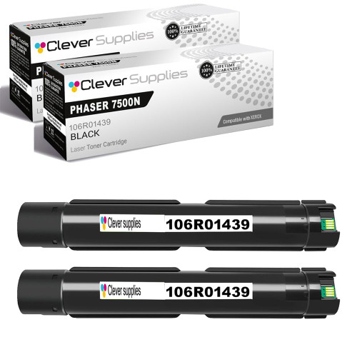 Compatible Xerox 7500N (106R01439) Toner Cartridge Black 2 Pack