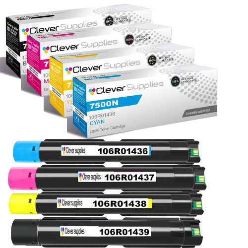 Compatible Xerox 7500N (106R01439, 106R01436, 106R01437, 106R01438) Toner Cartridge 4 Color Set