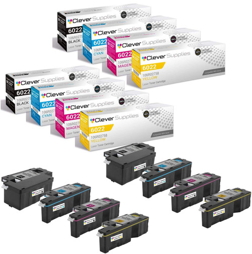 Compatible Xerox 6022 (106R02759 106R02758 106R02757 106R02756) Toner Cartridge 8 Color Set