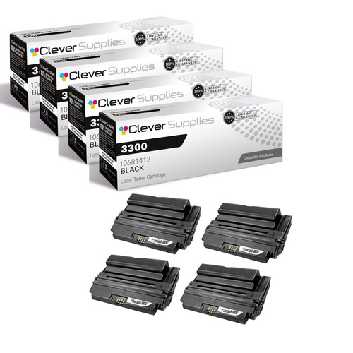 Compatible Xerox 3300 (106R1412) Toner Cartridge Black 4 Pack