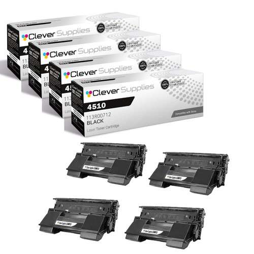 Compatible Xerox 4510 (113R00712) Toner Cartridge Black 4 Pack