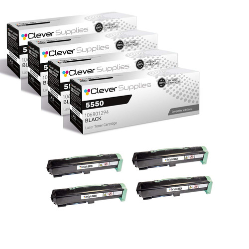 Compatible Xerox 5550 (106R01294) Toner Cartridge Black 4 Pack