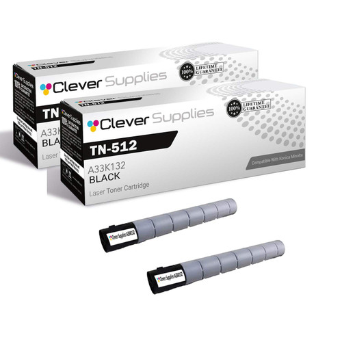 Compatible Konica-Minolta TN512 (A33K132) Toner Cartridge 2 Black