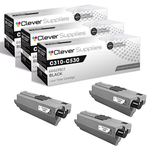 Compatible Okidata C330 (44469801) Toner Cartridge Black 3 Pack