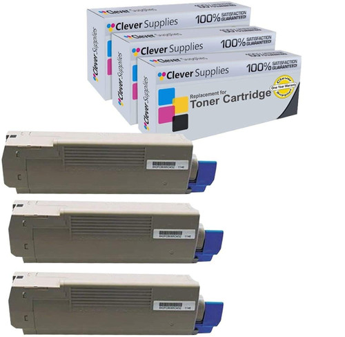 Compatible Okidata C610 (44135304) Toner Cartridge Black 3 Pack