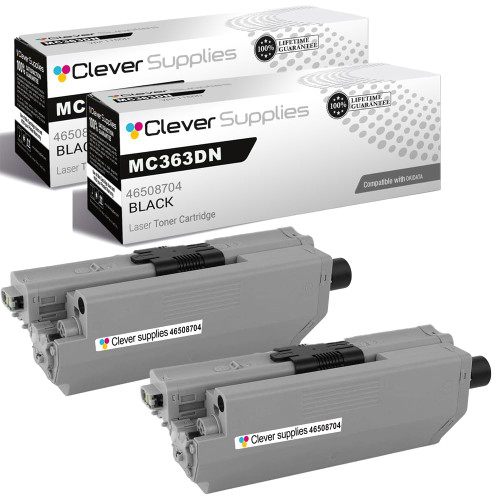 Compatible Okidata MC363DN (46508704) Toner Cartridge Black 2 Pack