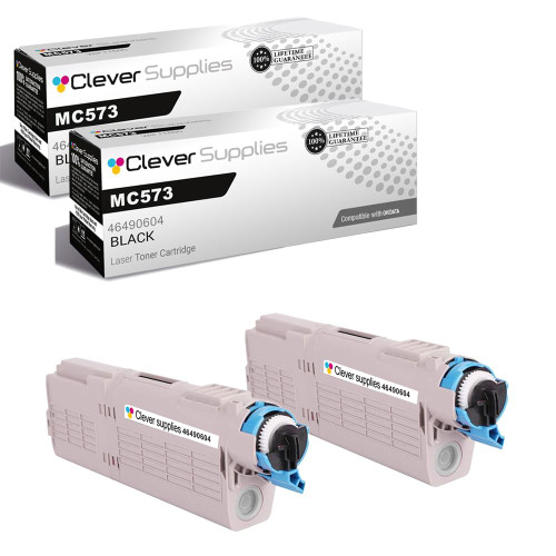Compatible Okidata C532 (46490604) Toner Cartridge Black 2 Pack