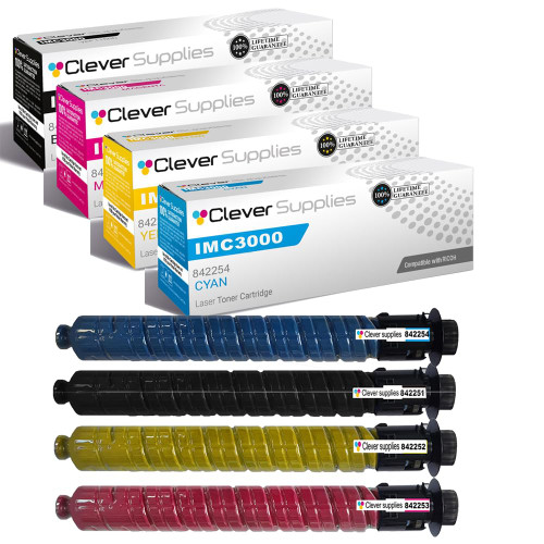 Compatible Ricoh C3000 (842251, 842254, 842253, 842252) Toner Cartridge 4 Color Set