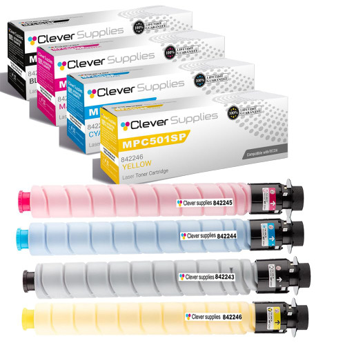 Compatible Ricoh MPC501SP (842243, 842244, 842245, 842246) Toner Cartridge 4 Color Set