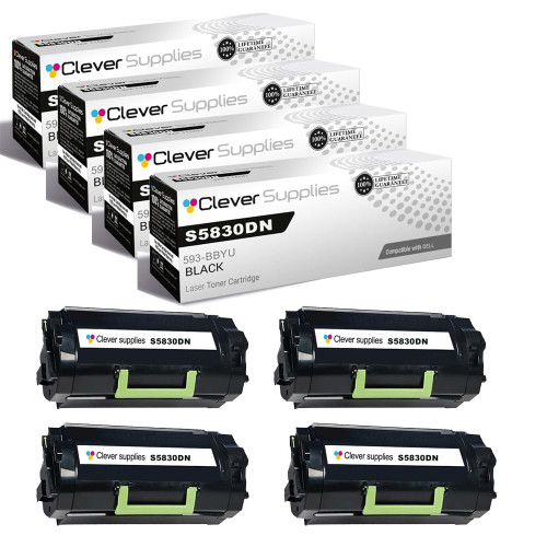 Compatible Dell S5830DN (593-BBYU) Toner Cartridge Black 4 Pack