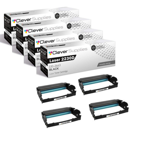 Compatible Dell 2230D (330-2663) Toner Cartridge Black 4 Pack