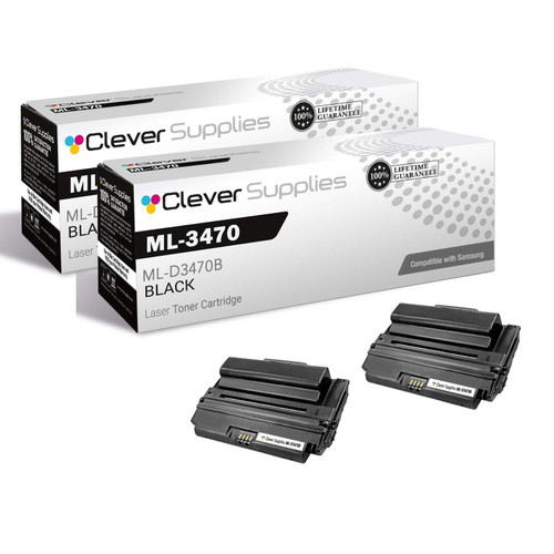 Compatible Samsung ML-3470 (ML-D3470B) Toner Cartridge Black 2 Pack
