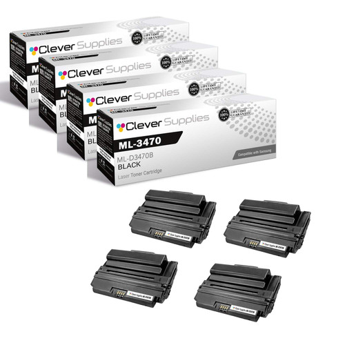 Compatible Samsung ML-3470 (ML-D3470B) Toner Cartridge Black 4 Pack