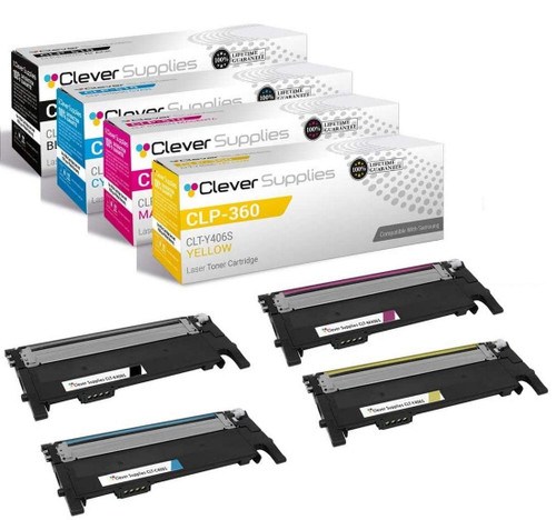 Compatible Samsung CLP-360 (CLT-K406S CLT-C406S CLT-Y406S CLT-M406S) Toner Cartridge 4 Color Set
