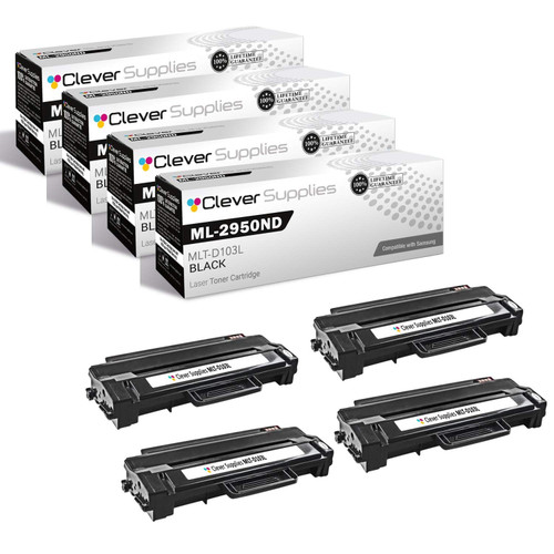Compatible Samsung ML-2950ND (MLT-D103L) Toner Cartridge Black 4 Pack