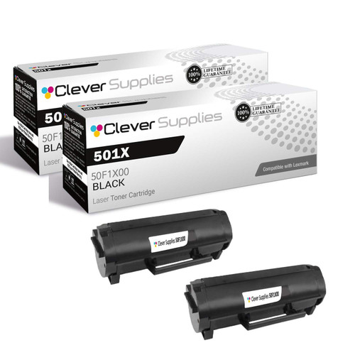 Compatible Lexmark 501X (50F1X00) Toner Cartridge Black 2 Pack