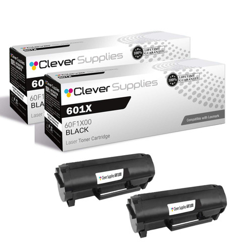 Compatible Lexmark 601X (60F1X00) Toner Cartridge Black 2 Pack
