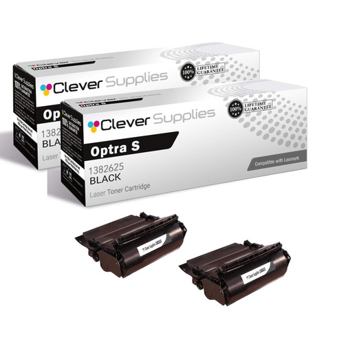 Compatible Lexmark Optra S (1382625) Toner Cartridge Black 2 Pack