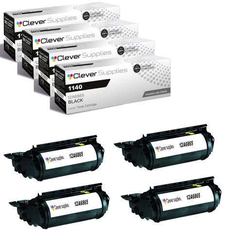Compatible Lexmark 1140 (12A6865) Toner Cartridge Black 4 Pack