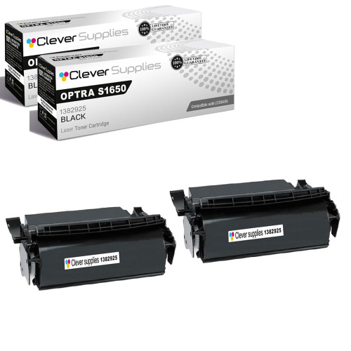 Compatible Lexmark OPTRA S1650 (1382925) Toner Cartridge Black 2 Pack